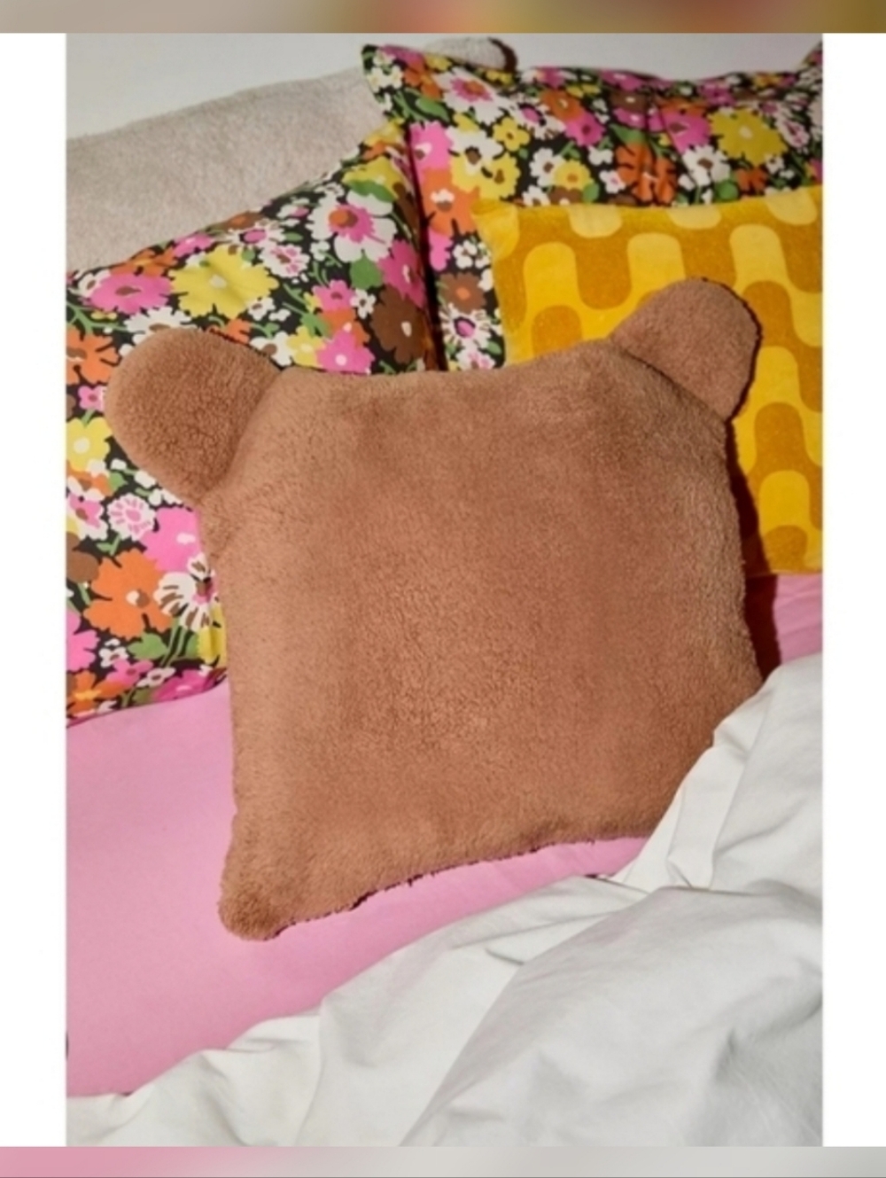 Urban Outfitters NEW! Large Cozy Teddy Fleece Throw Pillow